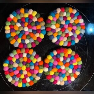 Colorful Felted Drink Coasters